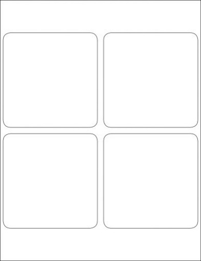 Picture of 4" x 4"  Rectangle Label